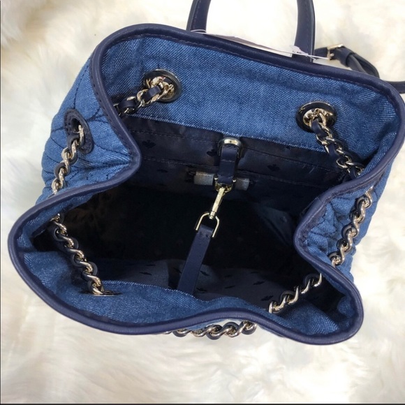 NWT Kate Spade Quilted Denim Backpack - Picture 3 of 7